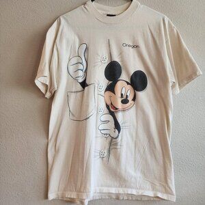 Vintage Disney Mickey Mouse Shirt Mens Large Oregon Graphic Tee 90s Made USA